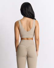 BEFREE U-scooped Top - Almond