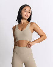 BEFREE U-scooped Top - Almond