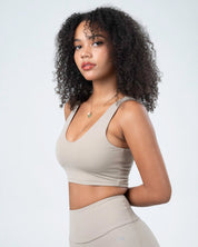 BEFREE - U-Scoop Top, Almond