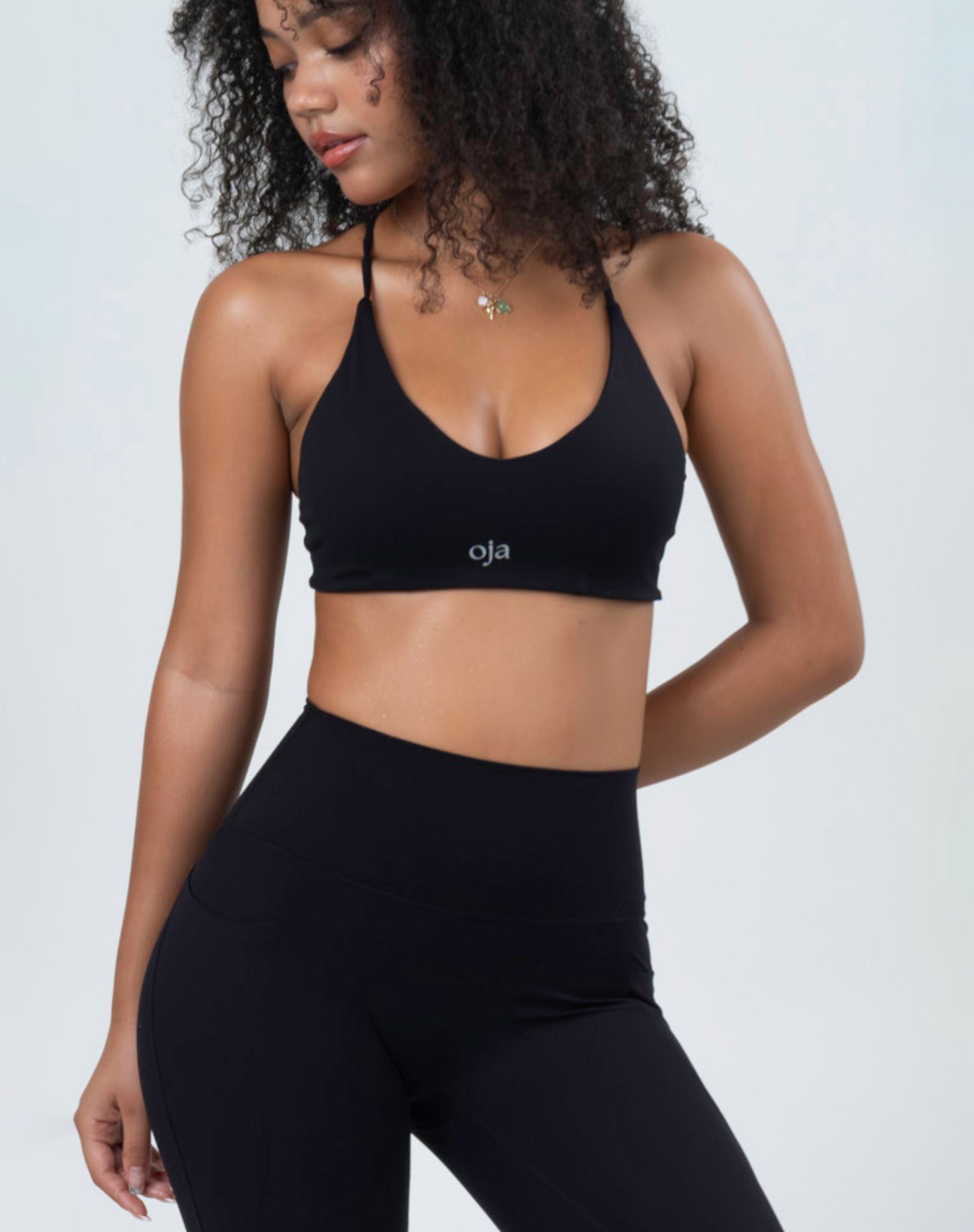 BEFREE Crossed Back Top - Black