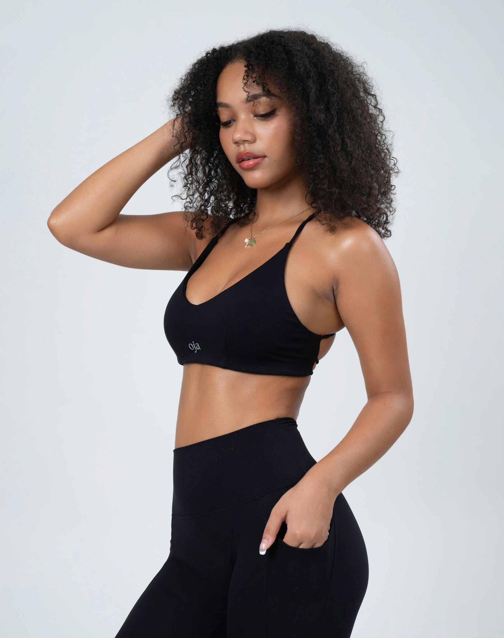 BEFREE Crossed Back Top - Black