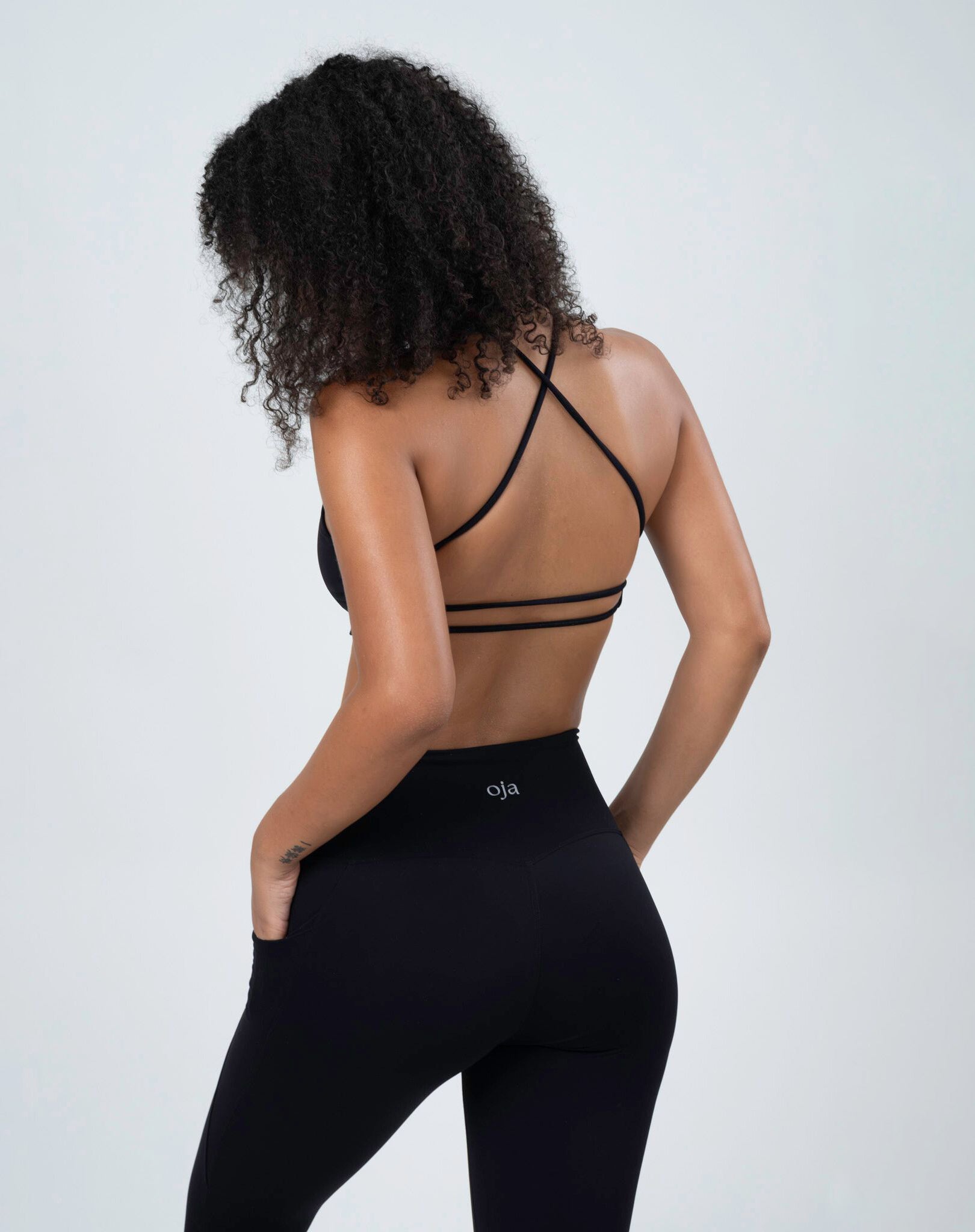 BEFREE Crossed Back Top - Black