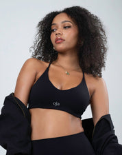 BEFREE Crossed Back Top - Black