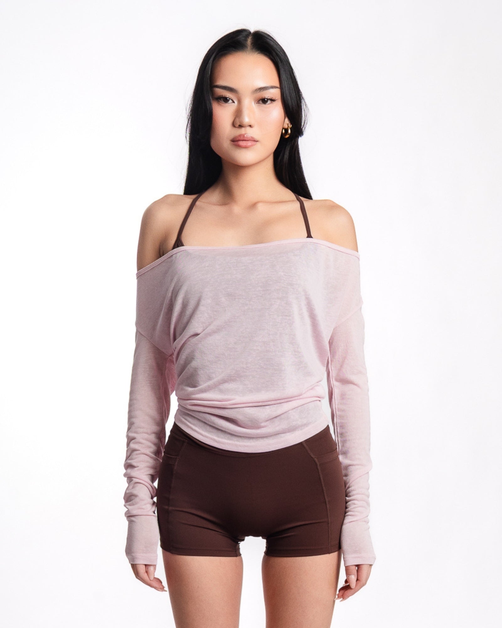 Multi Long Sleeves Top - Blush Pink
