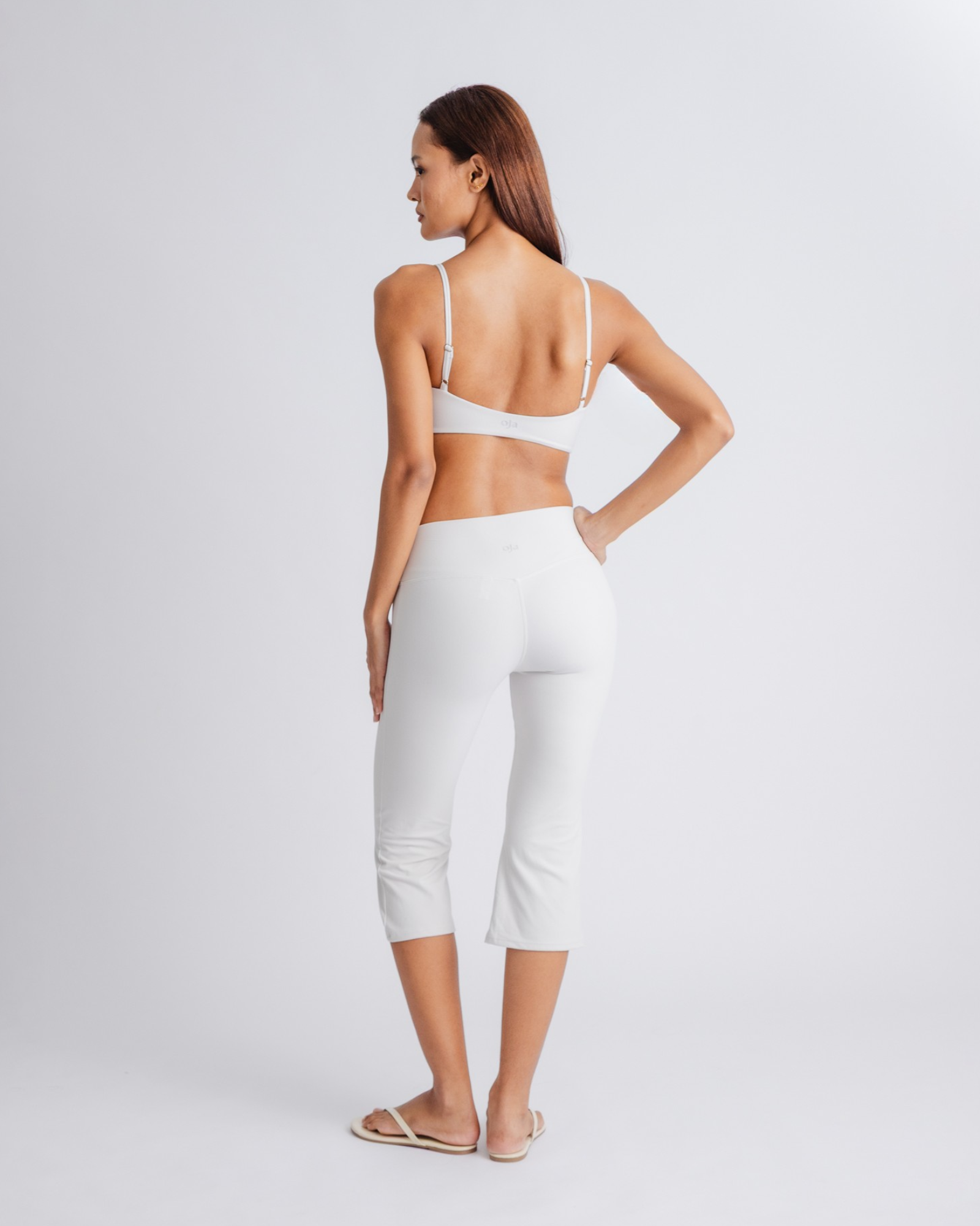 Flared Capri - Grey White