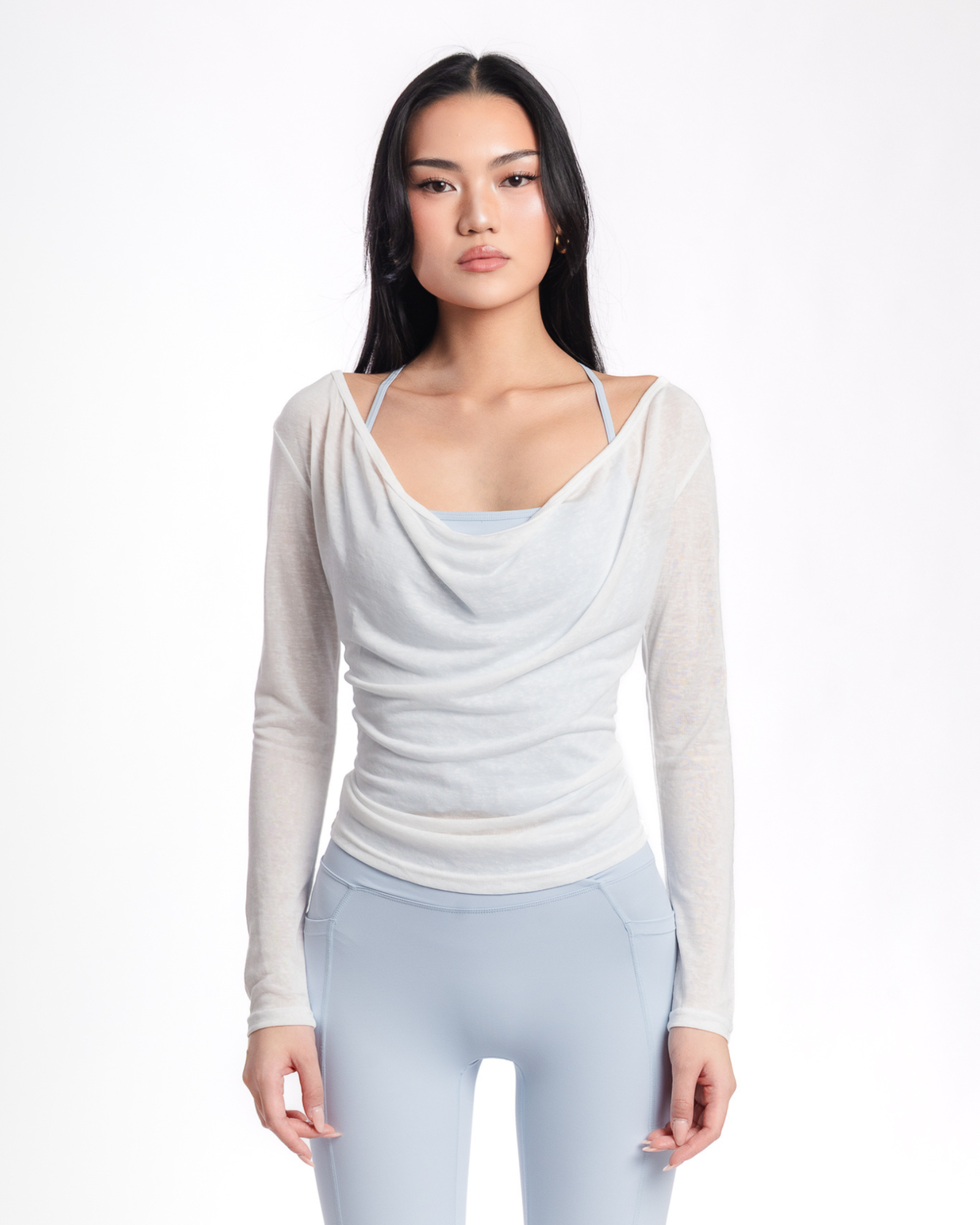 Multi Long Sleeves Top - White