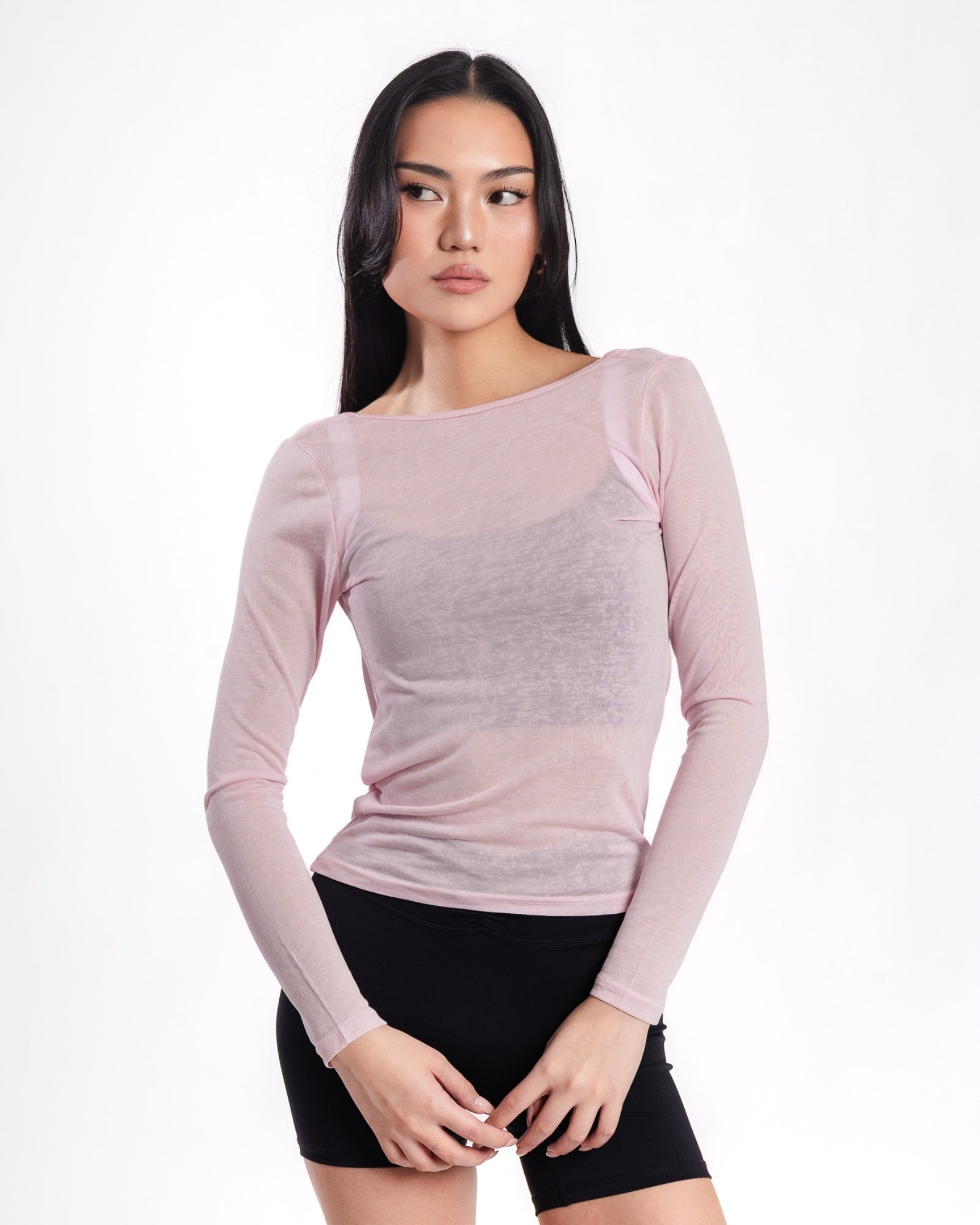 Multi Long Sleeves Top - Blush Pink