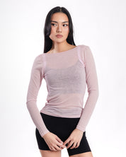 Multi Long Sleeves Top - Blush Pink