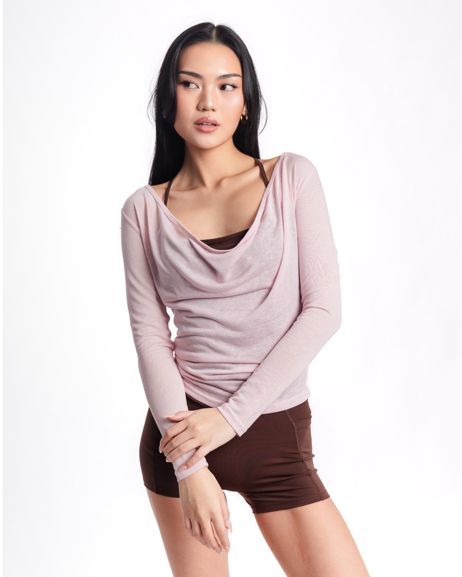 Multi Long Sleeves Top - Blush Pink