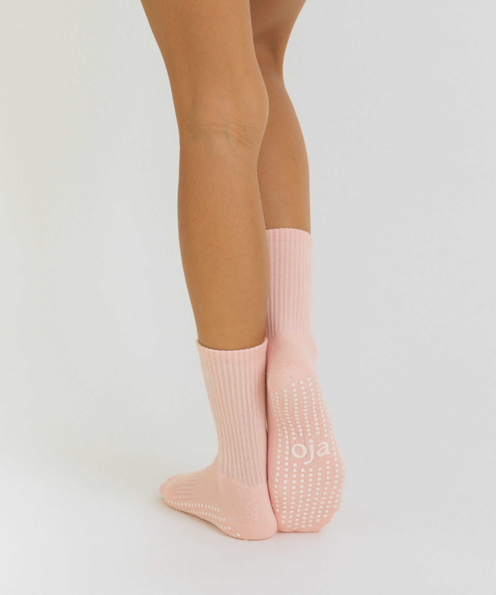 OJA Wear - Elevated Essentials Grip Socks - Blush pink with white Embroiderry - Premium Activewear & Athleisure for Pilates and Workouts - Philippines