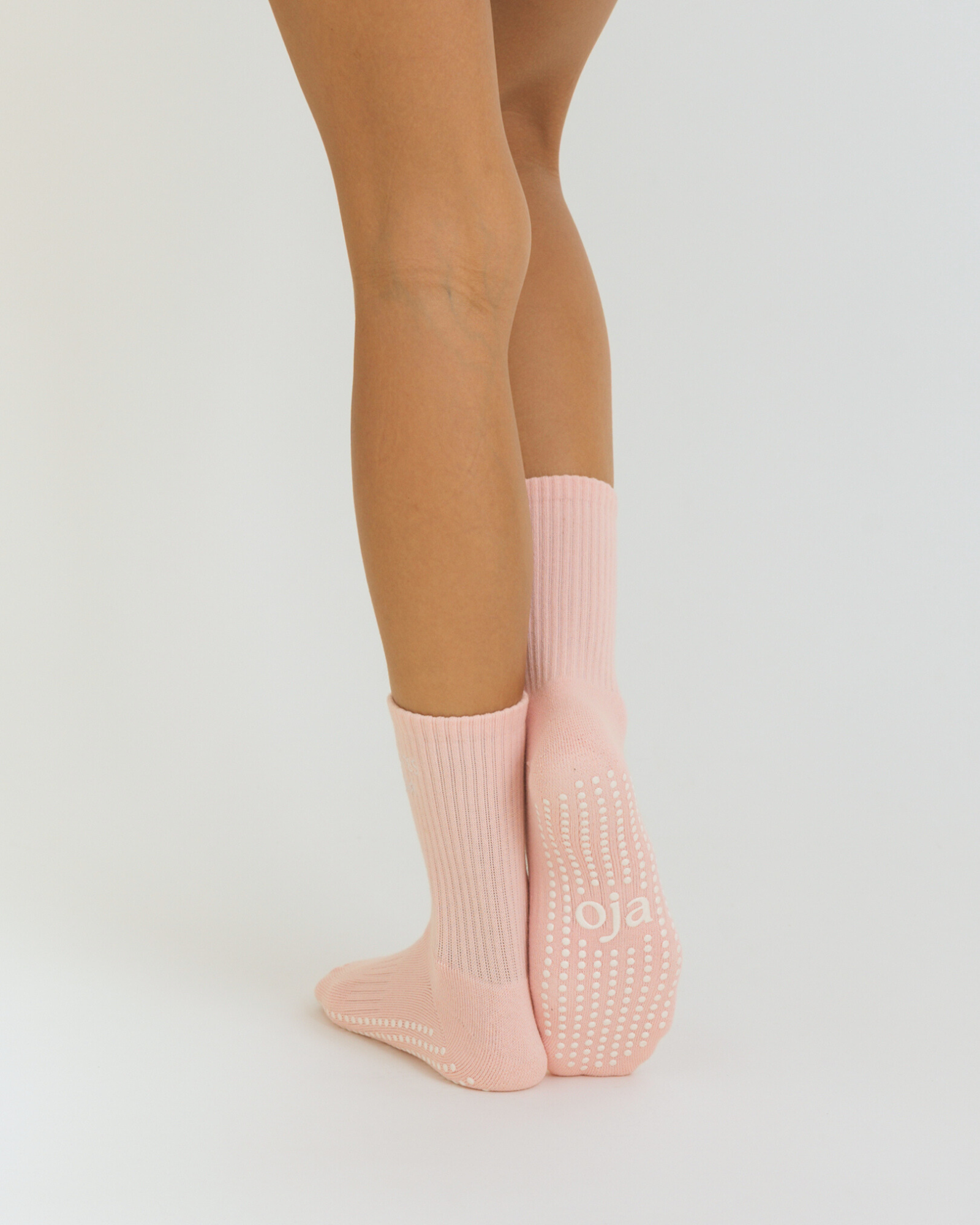 OJA Wear - Elevated Essentials Grip Socks - Blush pink with white Embroiderry - Premium Activewear & Athleisure for Pilates and Workouts - Philippines
