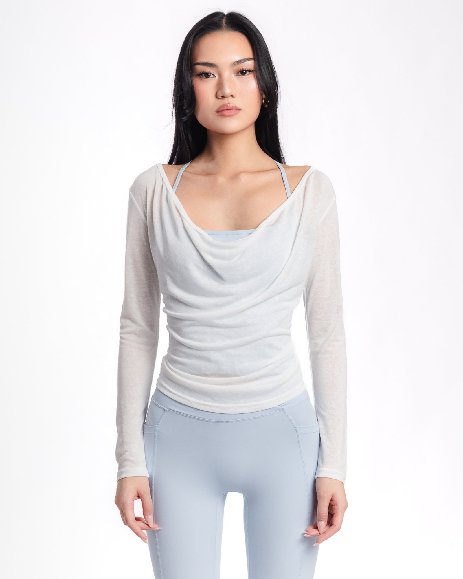 Multi Long Sleeves Top - White