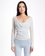 Multi Long Sleeves Top - White