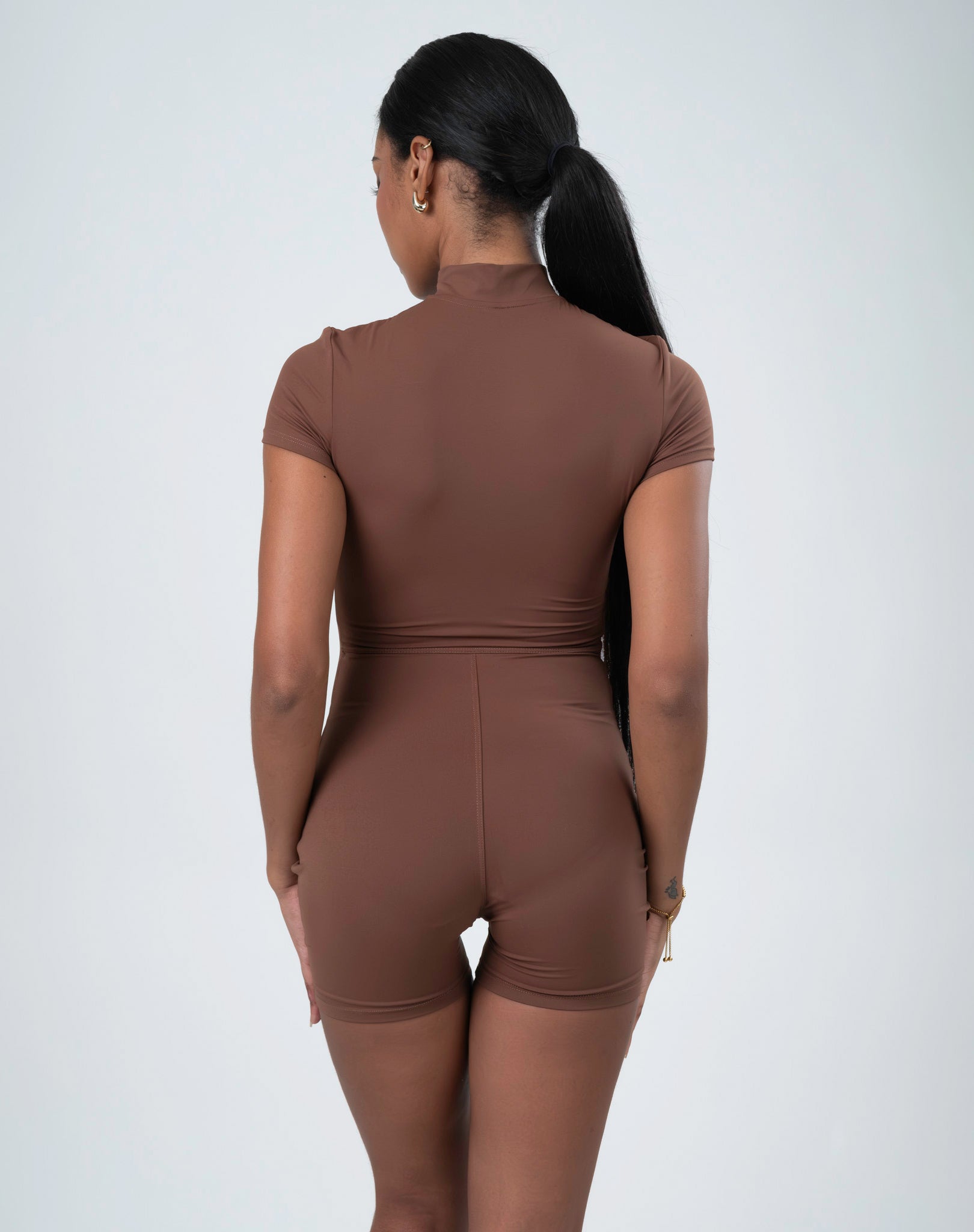 BEFREE Zipped Up Onesie - Chocolate