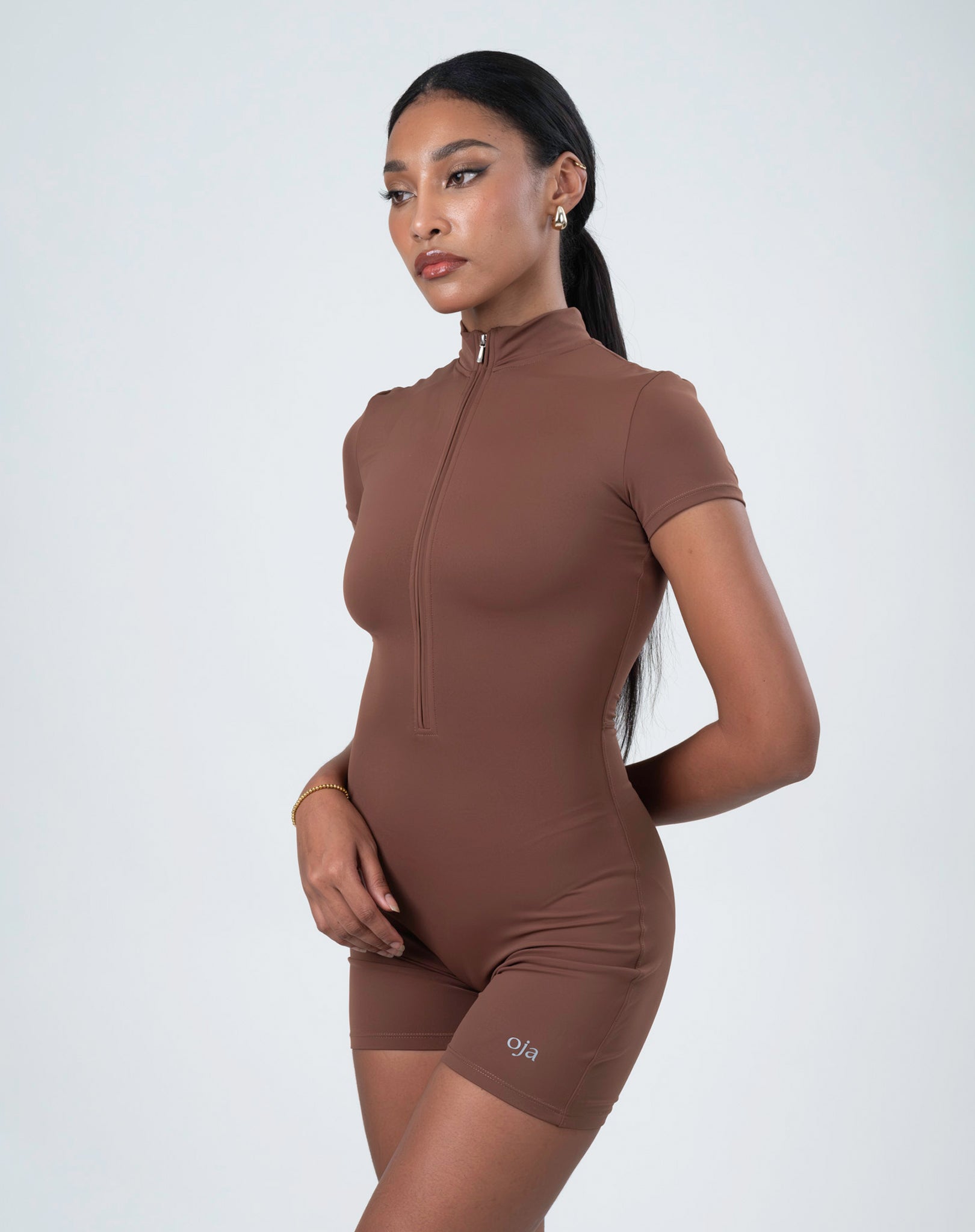 BEFREE Zipped Up Onesie - Chocolate