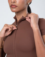 BEFREE Zipped Up Onesie - Chocolate