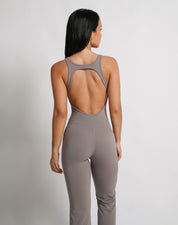BEFREE Flared Jumpsuit - Taupe