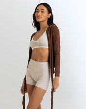 Motion Scrunch Bra - Grey White