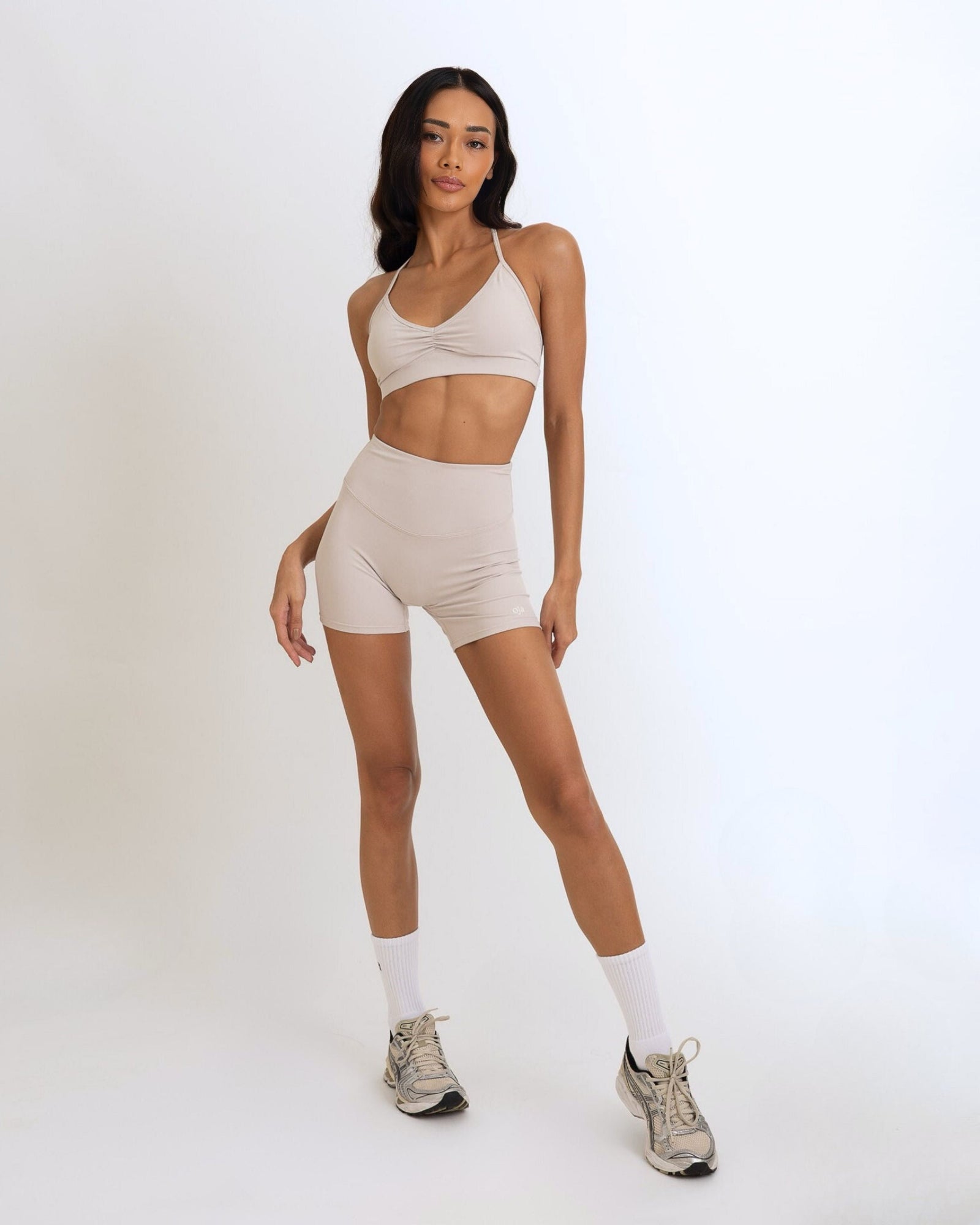 OJA Wear - Grey White Motion Scrunch Bra - Activewear & Athleisure for Pilates and Workouts - Philippines