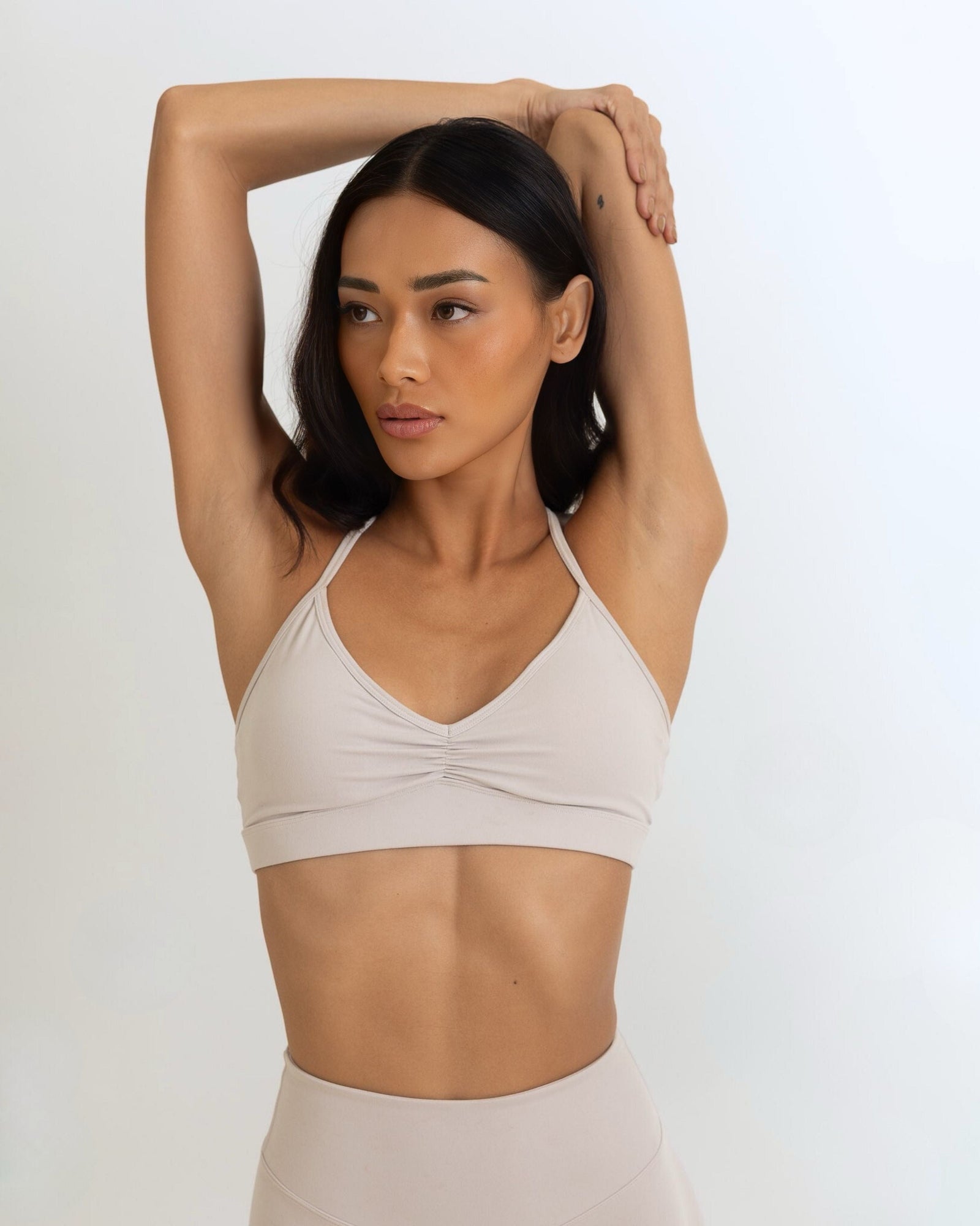 OJA Wear - Grey White Motion Scrunch Bra - Activewear & Athleisure for Pilates and Workouts - Philippines